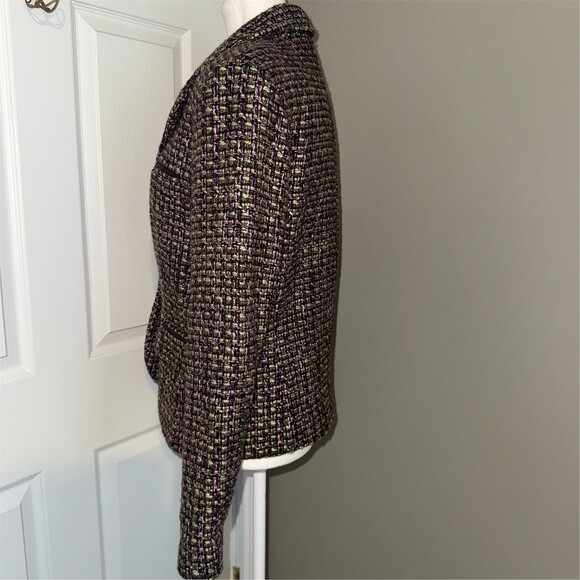 Charter Club Blazer Jacket Womens Size 8 Tweed Quite Luxury Dark Academia Lined - Picture 3 of 12